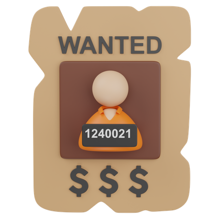 WANTED  3D Icon