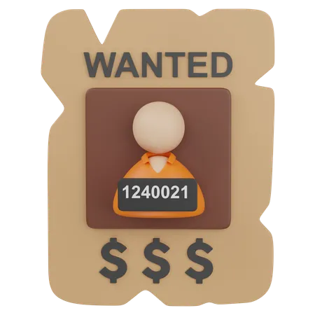 WANTED  3D Icon