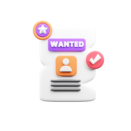 Wanted Criminal  3D Icon