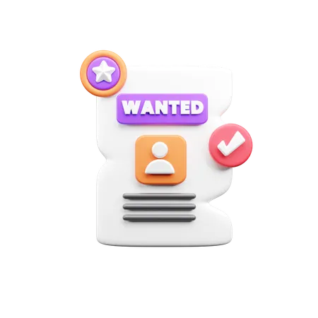 Wanted Criminal  3D Icon