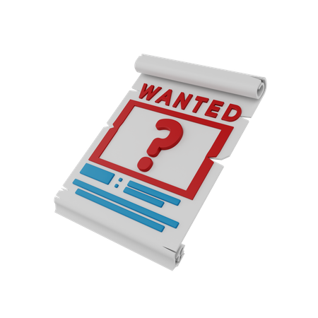 Wanted Poster  3D Icon