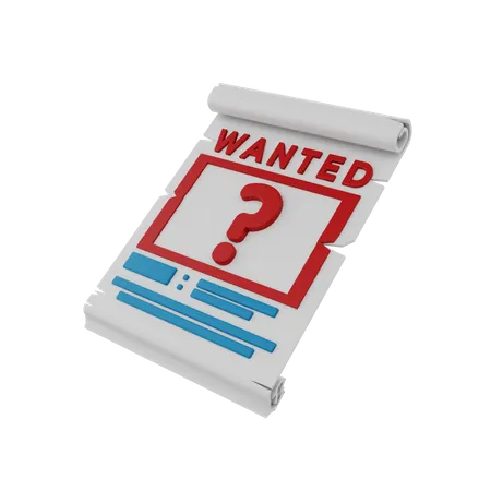 Wanted Poster  3D Icon