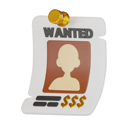 Wanted poster  3D Icon