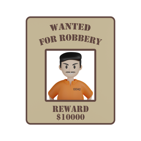 Wanted Poster 3D Illustration