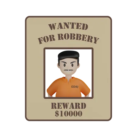 Wanted Poster 3D Illustration