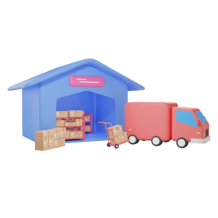 Warehouse  3D Illustration