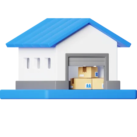 Warehouse Package 3 D Illustration 3D Icon
