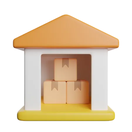 Warehouse Logistics Center 3D Icon