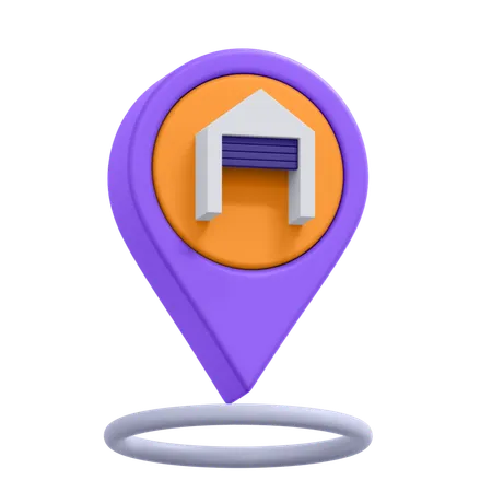 An Icon Of Warehouse Location In 3 D Format 3D Icon
