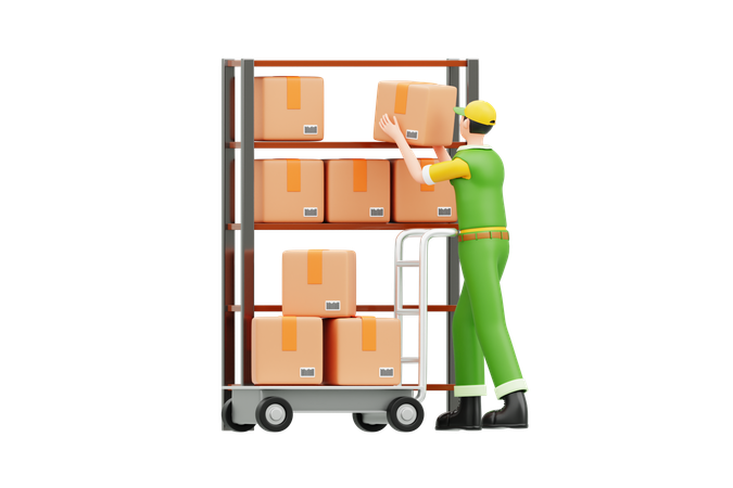 Warehouse Operations  3D Illustration