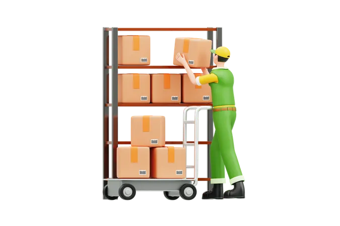 Warehouse Operations  3D Illustration