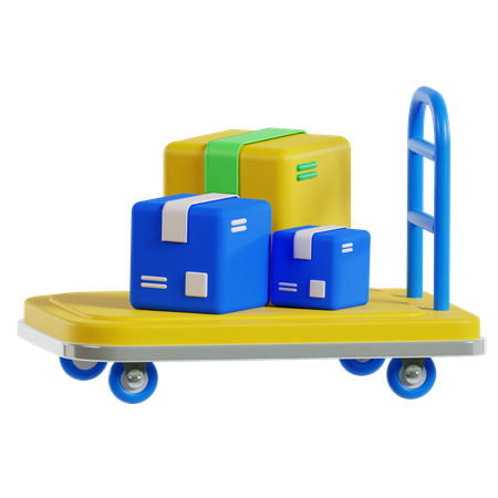 Warehouse Trolley 3D Icon