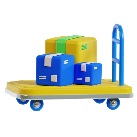 Warehouse Trolley 3D Icon