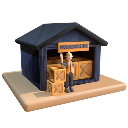 Warehouse Worker  3D Icon