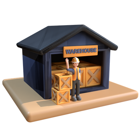 Warehouse Worker  3D Illustration