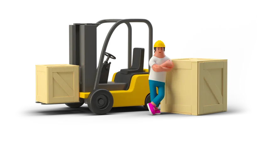 Warehouse Worker  3D Illustration