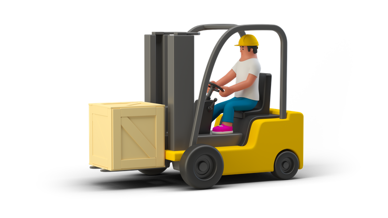 Warehouse Worker  3D Illustration