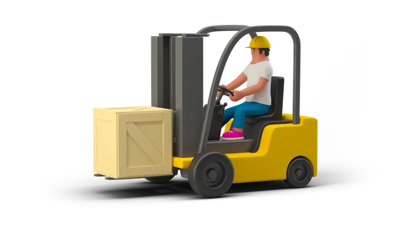 Warehouse Worker  3D Illustration