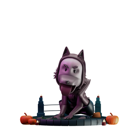 Warewolf fazendo pose assustadora  3D Icon
