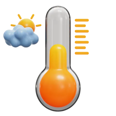 Warm Temperature  3D Icon