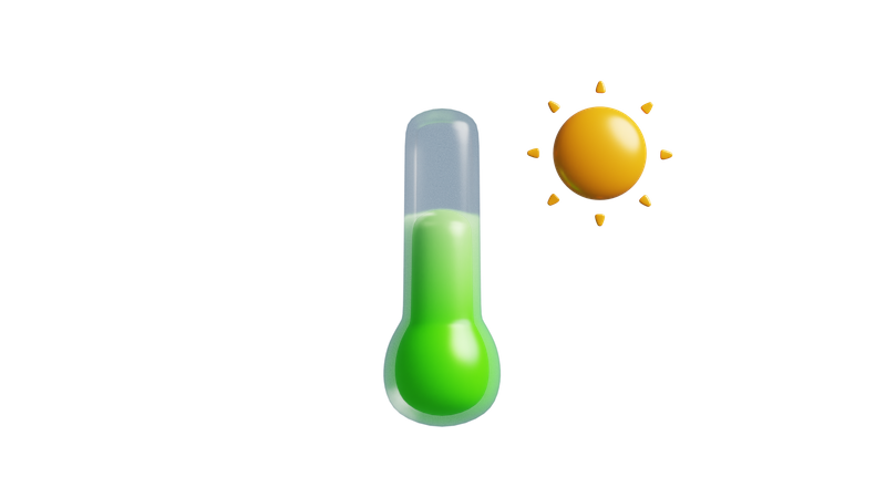 Warm Temperature  3D Icon
