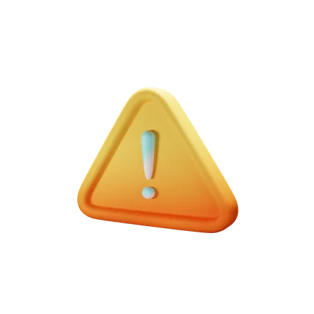 3 D Warning Symbol 3D Icon
