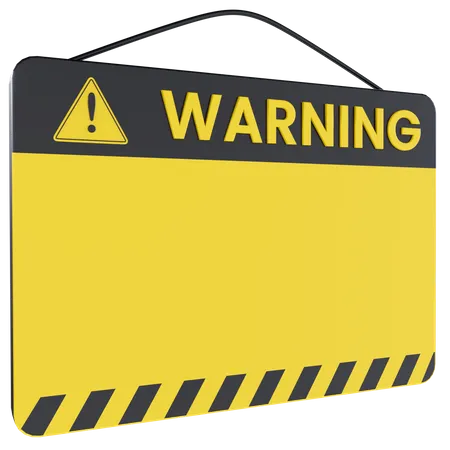 Warning Board Sign 3D Illustration