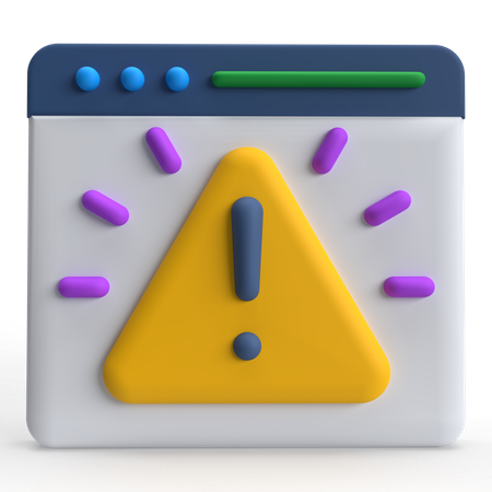 Warning Browser  3D Icon