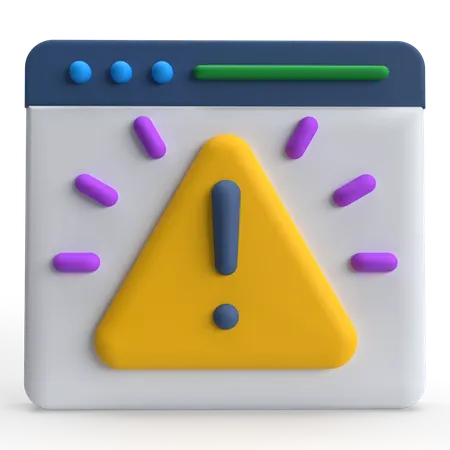 Warning Browser  3D Icon