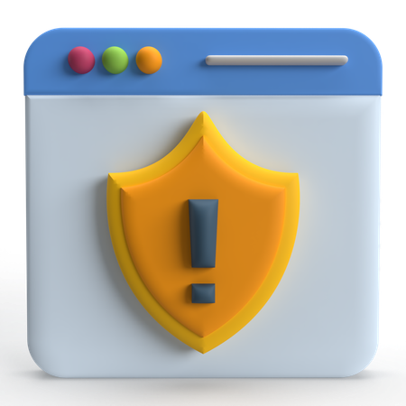 Warning Browser  3D Icon