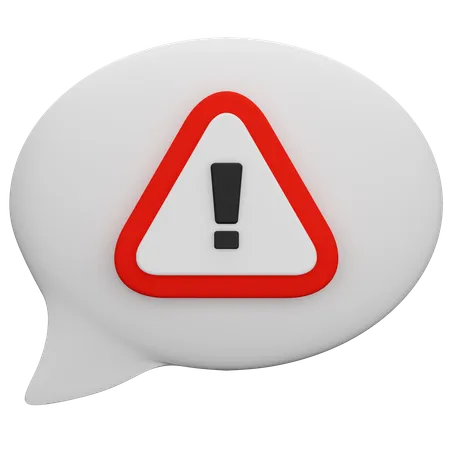 Warning Bubble Chat  3D Icon