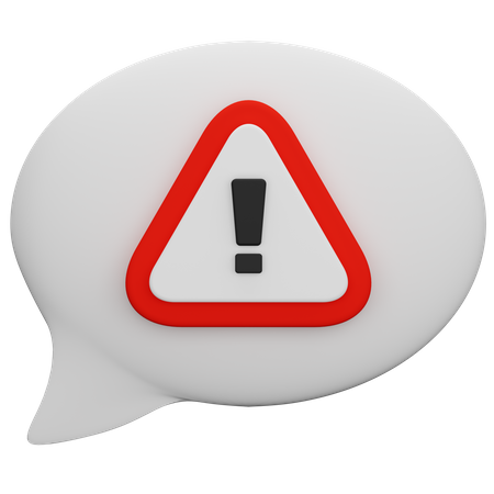 Warning Bubble Chat 3D Icon