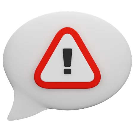 Warning Bubble Chat 3D Icon