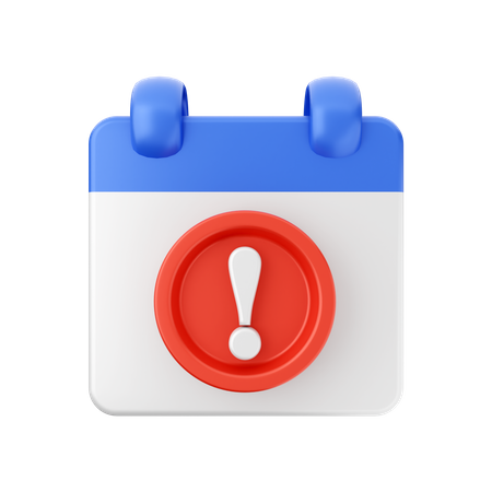 Warning Calendar  3D Icon