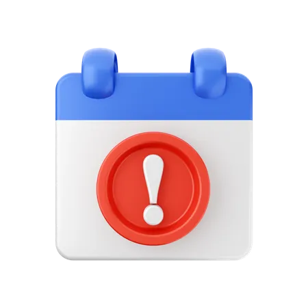 Warning Calendar  3D Icon