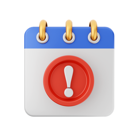 Warning Calendar  3D Icon