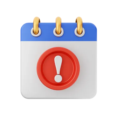 Warning Calendar  3D Icon