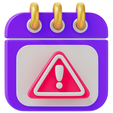 Warning Calendar  3D Icon