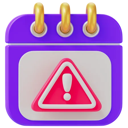 Warning Calendar  3D Icon