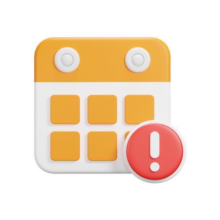 Warning Calendar  3D Icon