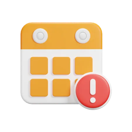 Warning Calendar  3D Icon