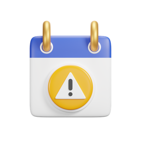 Warning Calendar  3D Icon