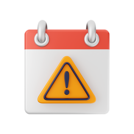 Warning Calendar  3D Icon