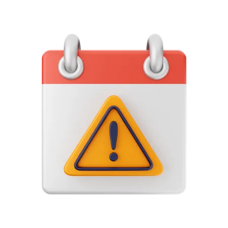 Warning Calendar  3D Icon