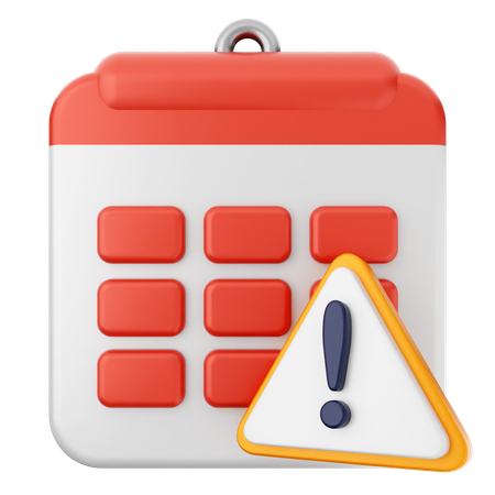 Warning Calendar  3D Icon