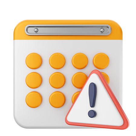 Warning Calendar  3D Icon