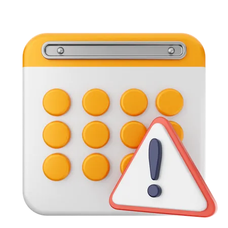 Warning Calendar  3D Icon