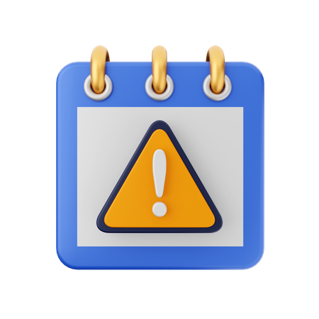 Warning Calendar  3D Icon