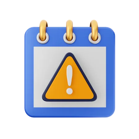 Warning Calendar  3D Icon