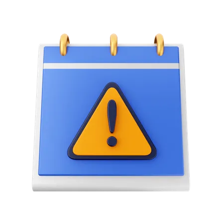 Warning Calendar  3D Icon